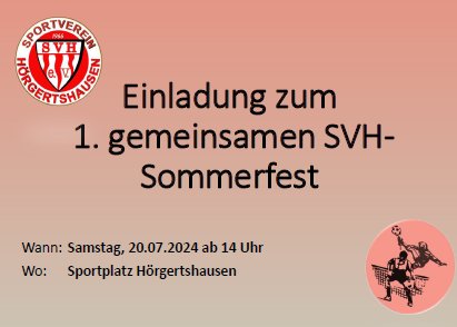 Einladung zum  SVH-Sommerfest